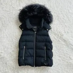 極美品】TATRAS ダウンベスト ORSIERA フード ファー ネイビー - メルカリ