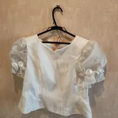 芋*ん様 ホワイトパフスリーブブラウス Mサイズ