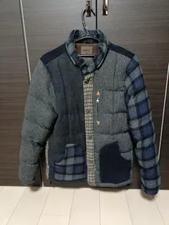 クレイジーパターン　パッチワーク　中綿ジャケット サイズ3 グレー系