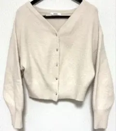 SNIDEL アイボリーVネックカーディガン