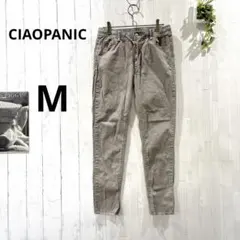【チャオパニック】裾フリンジイージースキニーパンツ M グレージュ ストレッチのサムネイル