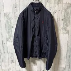 ポロラルフローレン　ナイロンジャケット　ブルゾン　L ネイビー　裏地フリース