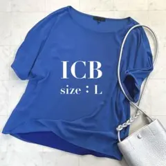 美品◆ICB 異素材ドルマンスリーブ シフォンブラウス 大きめ 体型カバーのサムネイル
