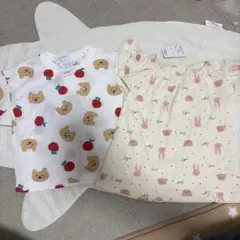 新品 クマとウサギ柄のTシャツ 90サイズ 2点