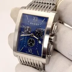 稼働】GUCCI 8600M Gメトロ クロノ ネイビー スクエア デイト - メルカリ