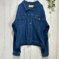 【グリーンウッド】レディース　デニムジャケット ソフトデニム　濃紺　古着