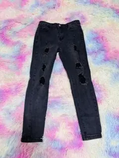 ❤️ダメージ加工 ダークグレー スキニーパンツ キッズ 140～150❤️