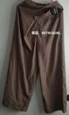 美品　RETROGIRL チェック柄ワイドパンツ Fサイズ
