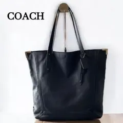 美品 ☆ COACH ブラック レザー トートバッグ ジェンダーレス 33161