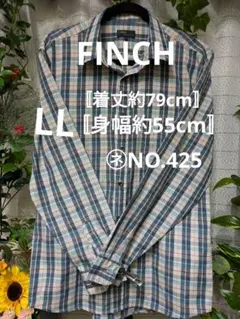 FINCH チェック柄 長袖シャツ LL NO.425