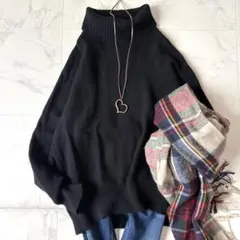 グリーンレーベルリラクシング カシミヤ混 タートルネック ニット ブラック