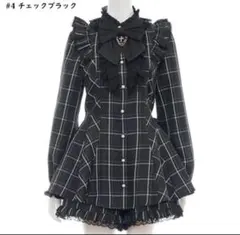 シークレットハニー アクセサリーリボンレースフリルセットアップ ブラックチェック