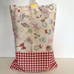 シューズ袋　上履き入れ　うわばき入れ　上履き袋　裏地付き　マチ付き