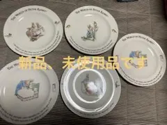 ピーターラビット 大皿 と小皿セット 各５枚　製　未使用品 PETER RABBIT（TM） - 新品未使用ピーターラビットのスモークガラス皿