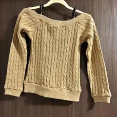値下げ中 セーター ケーブルニット オフショルダー ベージュ フリーサイズ