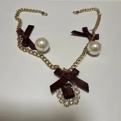 Maison de FLEUR バッグチャーム　ワインレッド