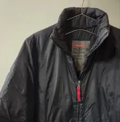 PRADA ブラック ロングダウンジャケット ナイロンコート