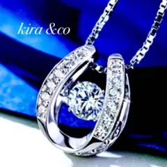 最高級 新品 ネックレス CZダイヤ ダンシング ホースシュー 幸運 綺麗 上品