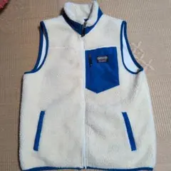 OUTDOOR PRODUCTS フリースベスト Lサイズ ホワイト/ブルー