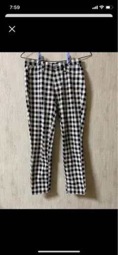 チェック柄ストレッチパンツ