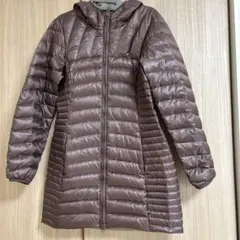 エディーバウアーブラウン フード付き ロングダウンジャケット