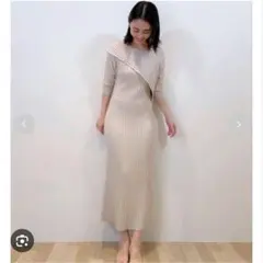 【新品】SNIDEL アシメワイドリブニットワンピース