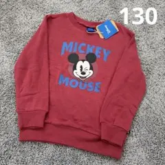 【★300円〜】新品　Disney ミッキー トレーナー 130cm 赤 長袖