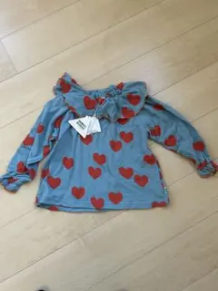 ハート柄フリル長袖トップス