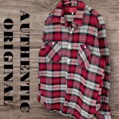 AUTHENTICORIGINAL　長袖シャツ　トップス　チェック柄　メンズ　L