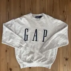 90s OLDGAP デカロゴ スウェット トレーナー 短丈 霜降りグレー 古着