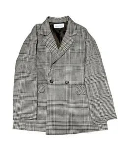 テーラードジャケット　チェック柄　ジャケット　フリーサイズ