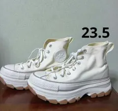 コンバース ランスターモーション 厚底スニーカー 23cm 白、黄色 
