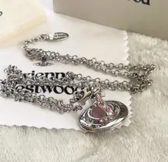 Vivienne ヴィヴィアン　タイニーオーブ ネックレス シルバー×ピンク