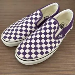 Vans Slip-On パープル・ホワイト チェッカー バンズ