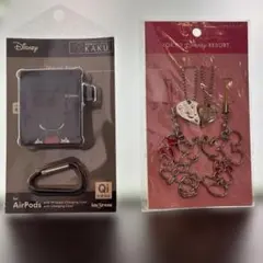 ディズニーペアキーホルダー　Air Pods用後ろ姿ミッキーマウスケース　セット