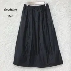 cloudnine クラウドナイン フレアロングスカート ウエストゴム ブラック