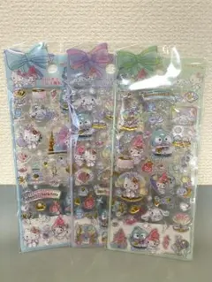 サンリオ　うるちゅる　立体　シール　3D 正規品　キティ　ハンギョドン　ドロップ