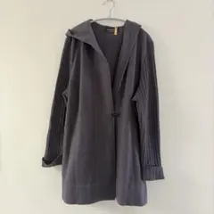 ウール100% ニットジャケット　グレー　46サイズ