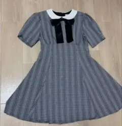 アンクルージュ 白黒モノトーンチェックワンピース