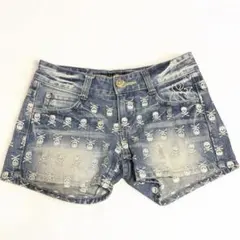 レア品/RED PEPPER/ スカル刺繍/ショートデニムパンツ