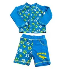水着セット 男の子 90cm 青 恐竜　セットアップ