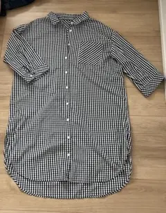 ギンガムチェック　チュニック　大きいサイズ　4L マタニティ　授乳服　前開き