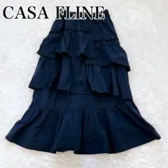 CASA FILINE カーサフライン ロングスカート ティアード ネイビー