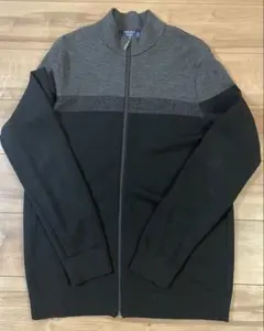 SAINT JAMES ジップアップカーディガン ブラック/グレー フランス製