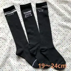 新品　ハート柄　ハイソックス　19〜24cm 3足 レディースハイソックス　女児