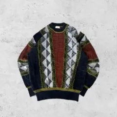 80s 90s Georges Rech 幾何学柄 セーター レトロ M相当のサムネイル