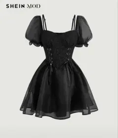 SHEIN ワンピース ブラック XS ブラック 手袋ハロウィン　悪魔