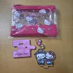 ハローキティ クリアポーチ ピンク サンリオ　オリヤン　アクスタ