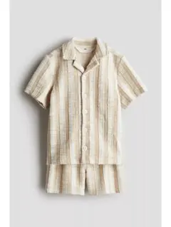 H&M キッズ セットアップ ベージュ ストライプ