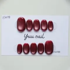 ネイルチップ　マグネットネイル　ワンカラー　ワインレッド　推し活　シンプル
